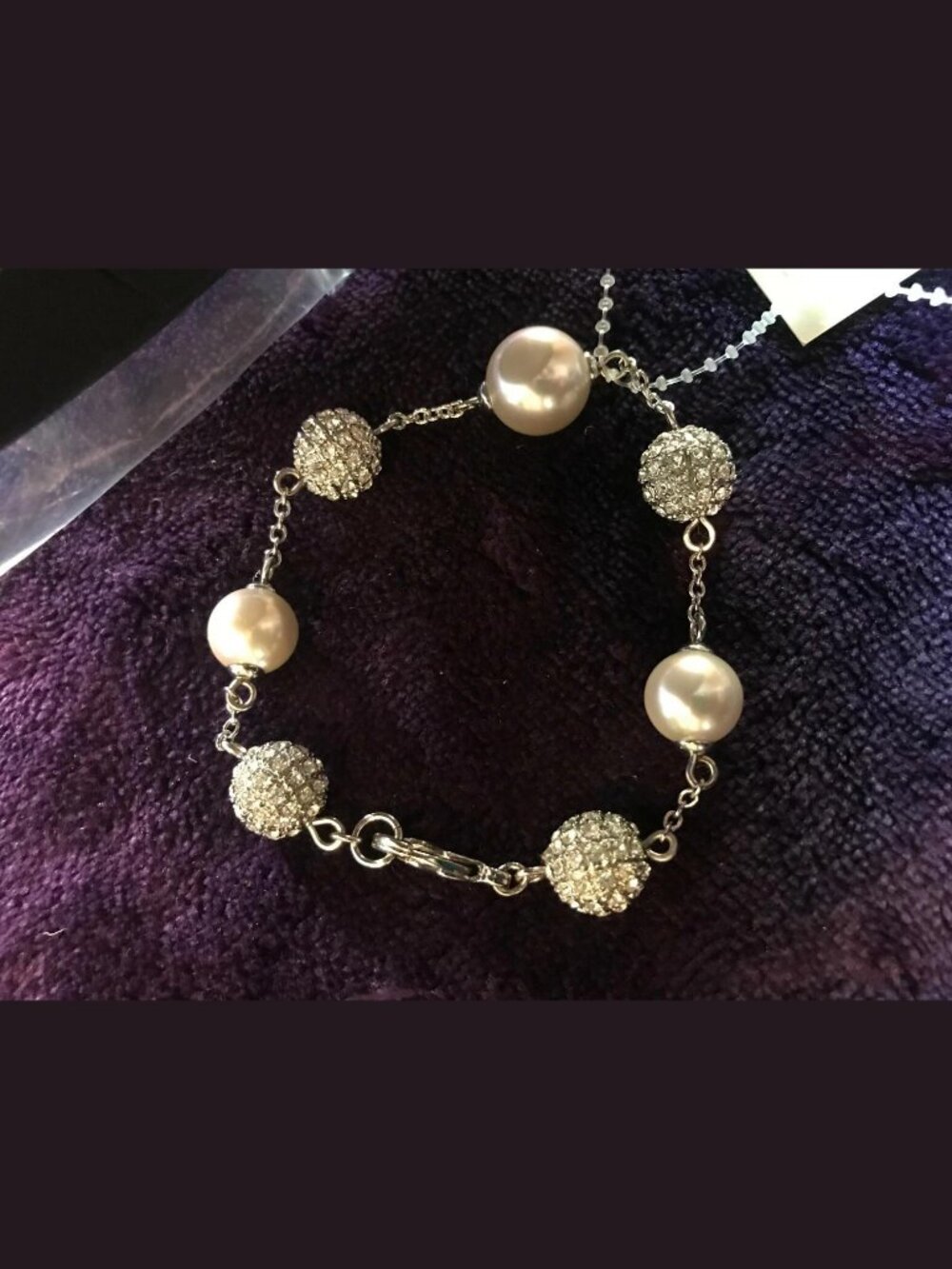 Nina Bridal PATRICIA Glass Pearl & Czech Crystal Bracelet Designer Gift Small